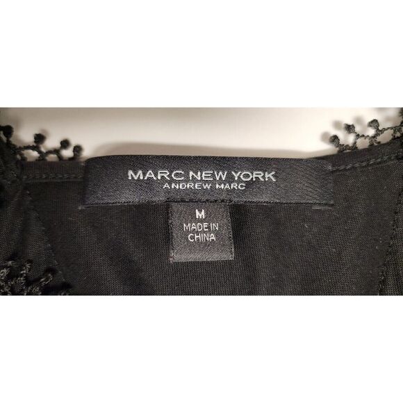 Marc New York Squre Neck Lace Ruffle Blouse Color Black Size Medium - Picture 7 of 8